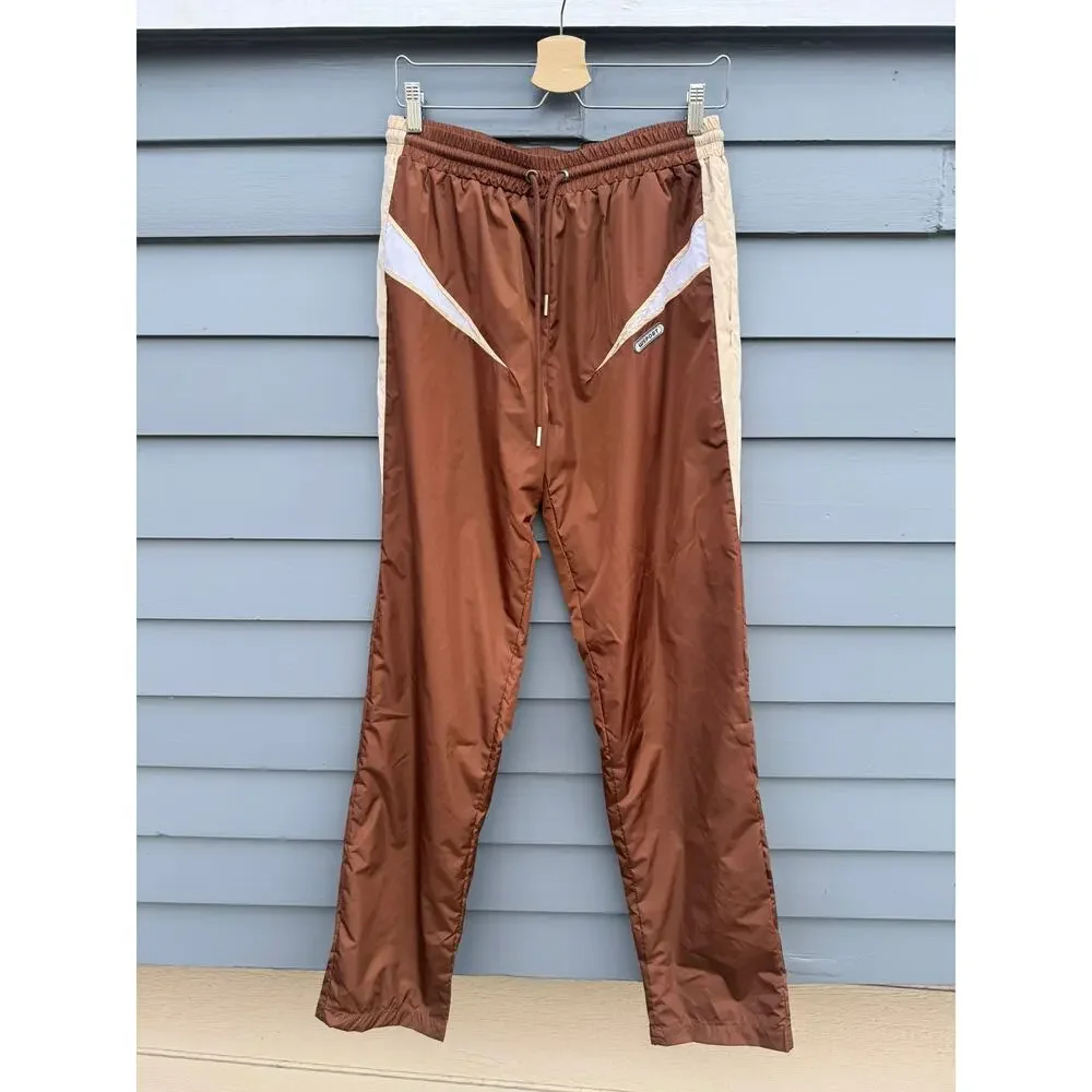 WAYDAMIN SPORT Brown Nylon Track Jacket Windbreaker Track Pants Set XS